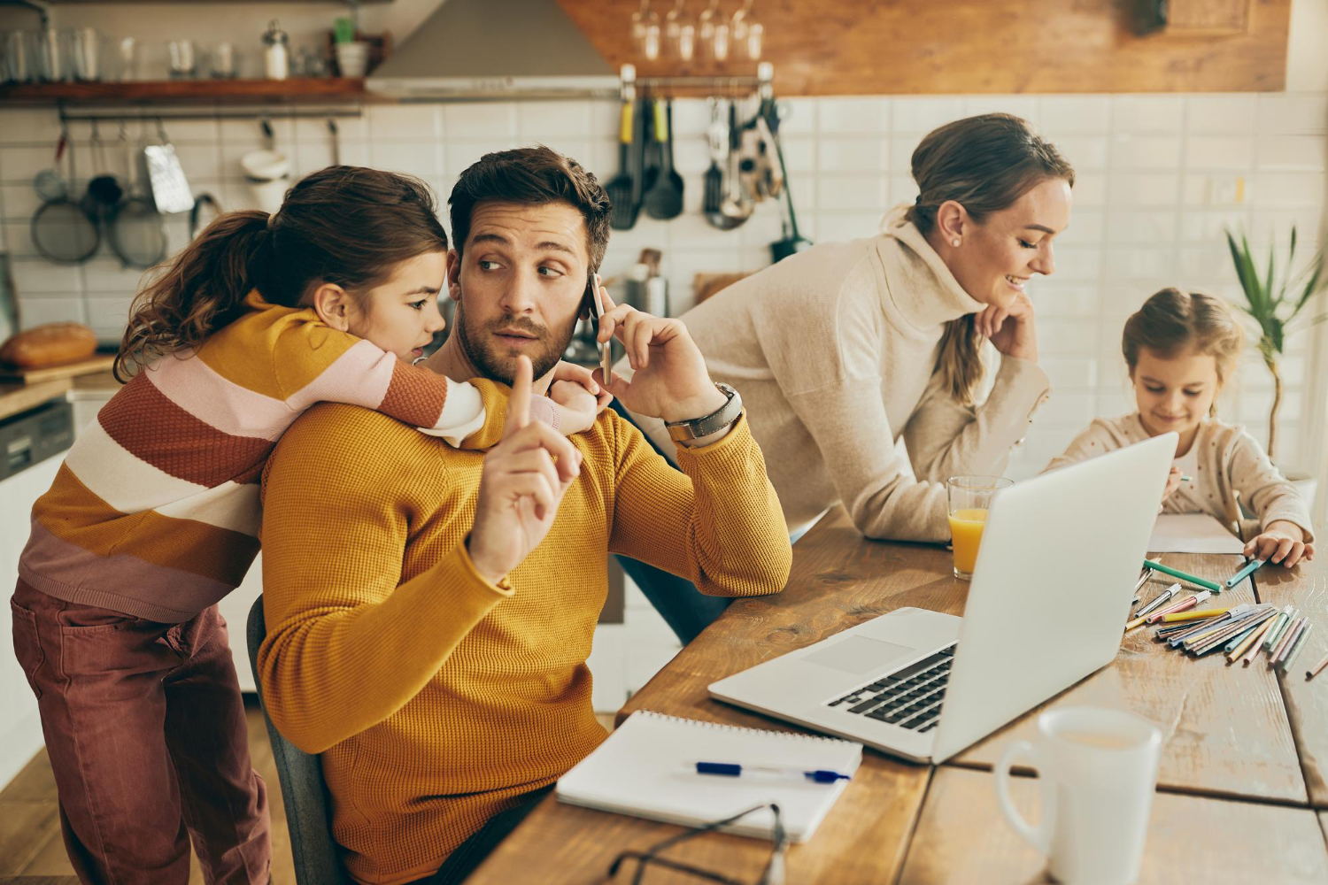 busy family scheduling in dental cleaning