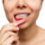 gum inflammation cropped shot young woman shows red bleeding gums pulling lip